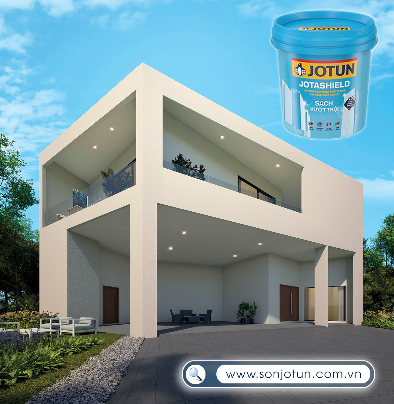 Hình Ảnh Sơn jotun Ngoại Thất Cao Cấp Sạch Vượt Trội Jotashield 01 Lít