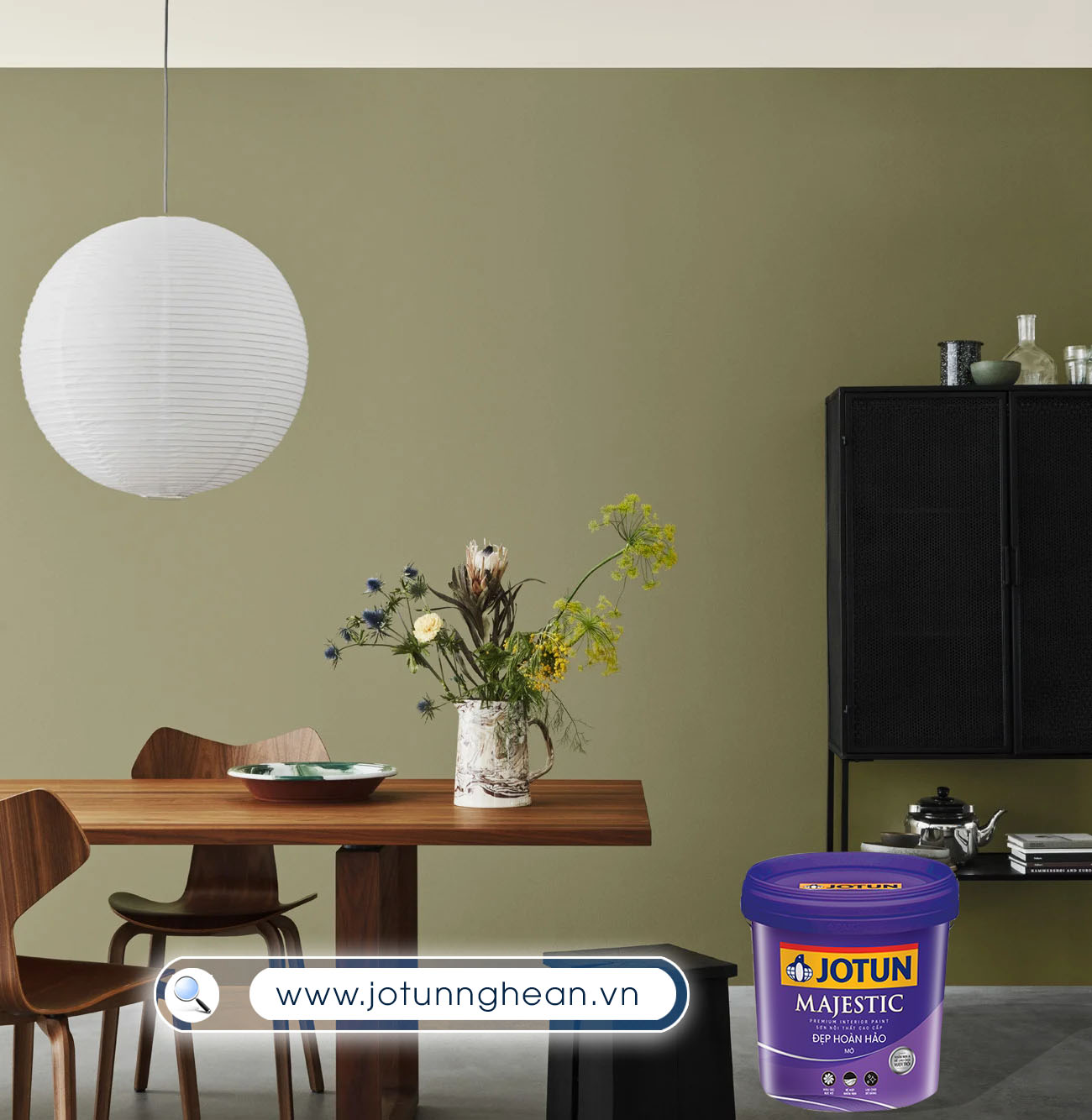 Phòng Khách Sử Dụng Sơn Jotun Nội Thất Cao Cấp Majestic Đẹp Hoàn Hảo Bóng Mờ 15 Lít