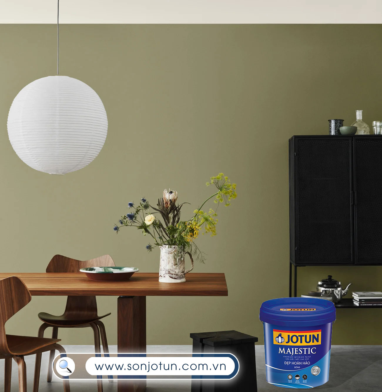Phòng Khách Sử Dụng Sơn Jotun Nội Thất Cao Cấp Đẹp Hoàn Hảo Bóng Mờ Majestic True Beauty Sheen 01 Lít